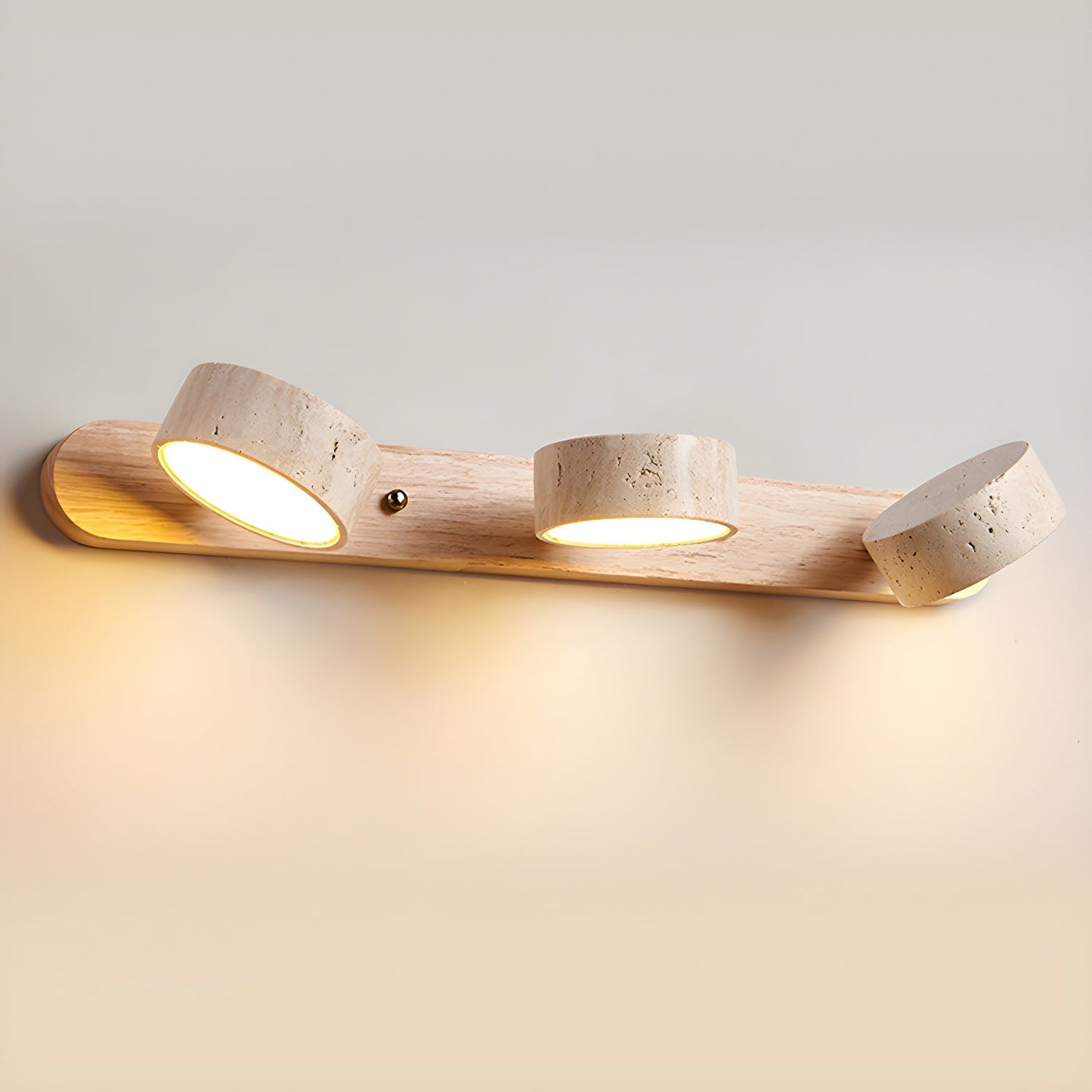 Travertine Wood Wall Sconce