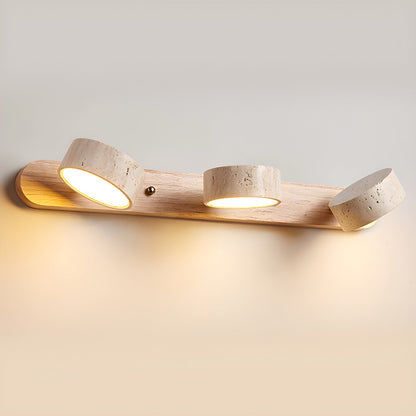 Travertine Wood Wall Sconce