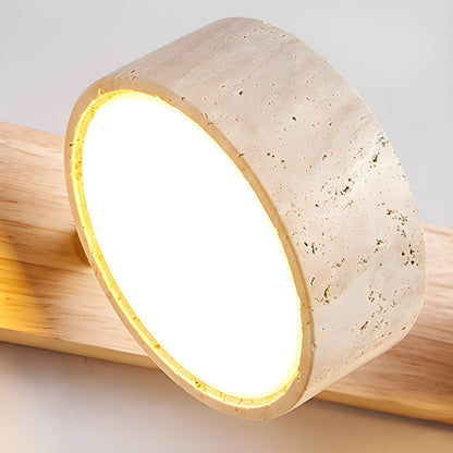 Travertine Wood Wall Sconce