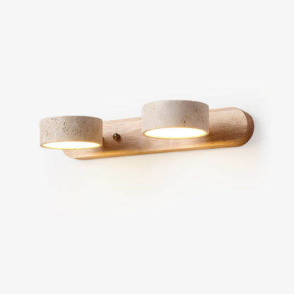 Travertine Wood Wall Sconce