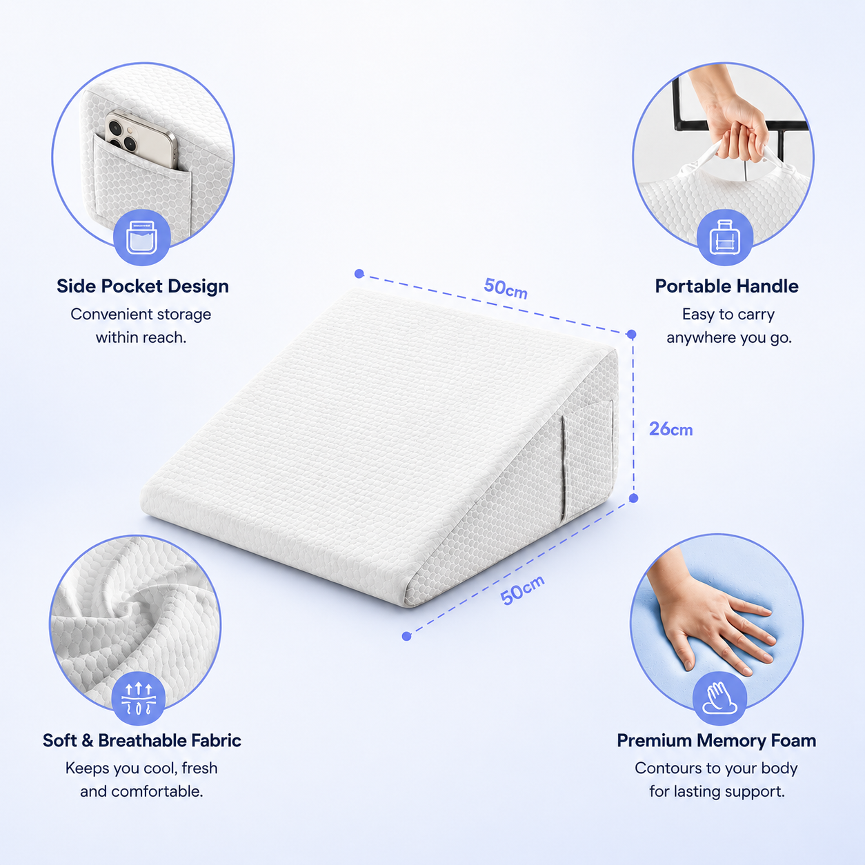 Calmblock Inclined Wedge Neck Support Pillow