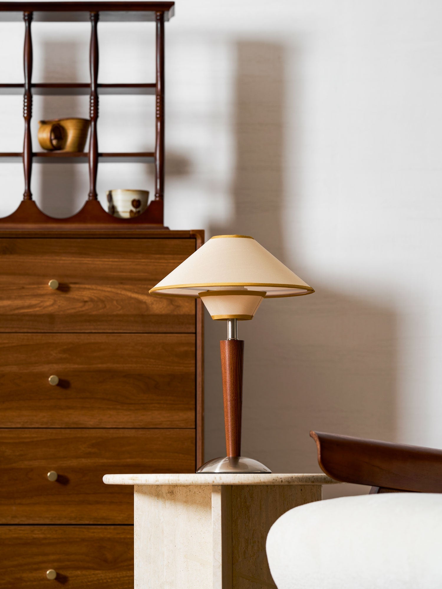 Carved Wood Table Lamp