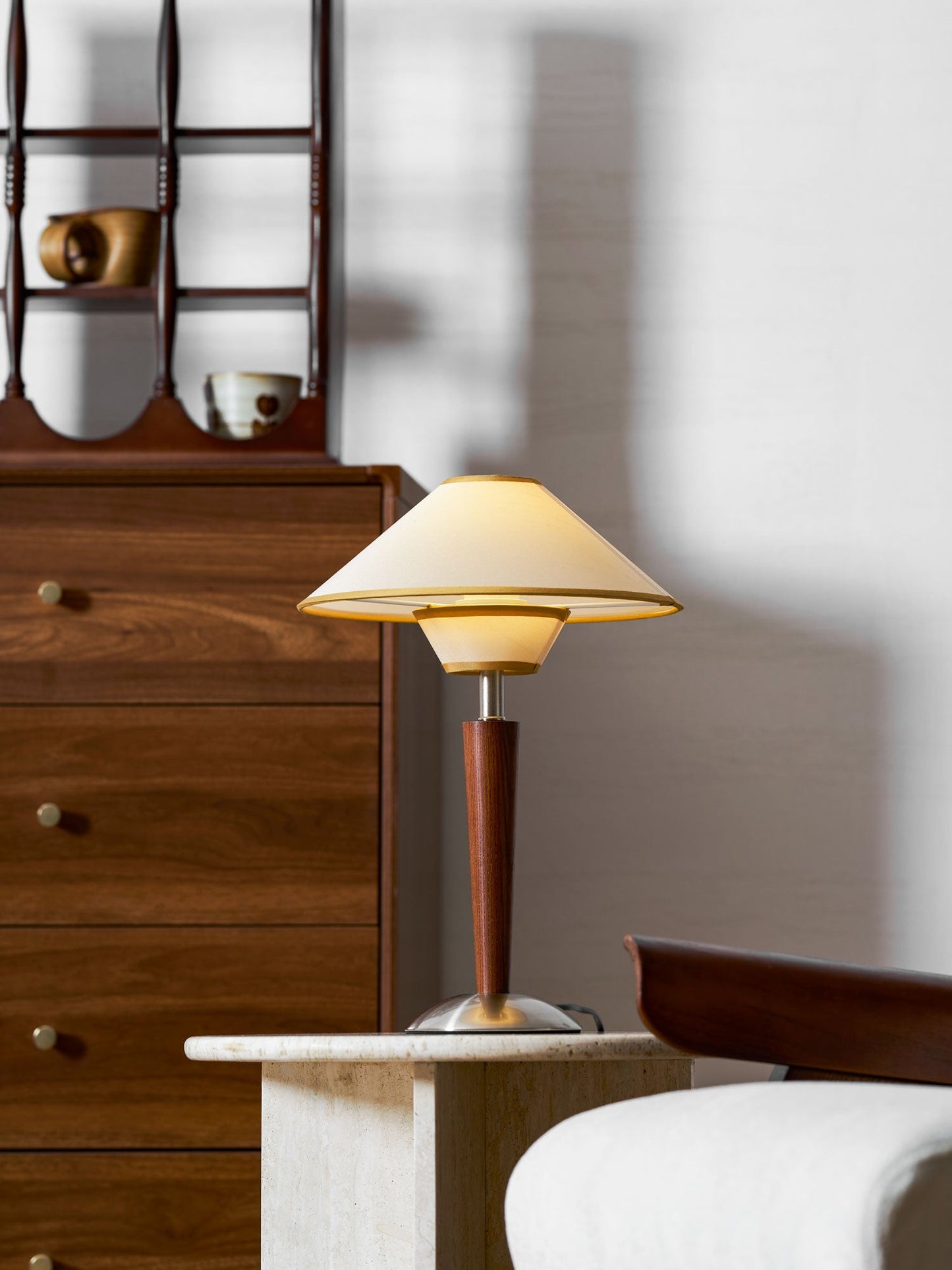 Carved Wood Table Lamp