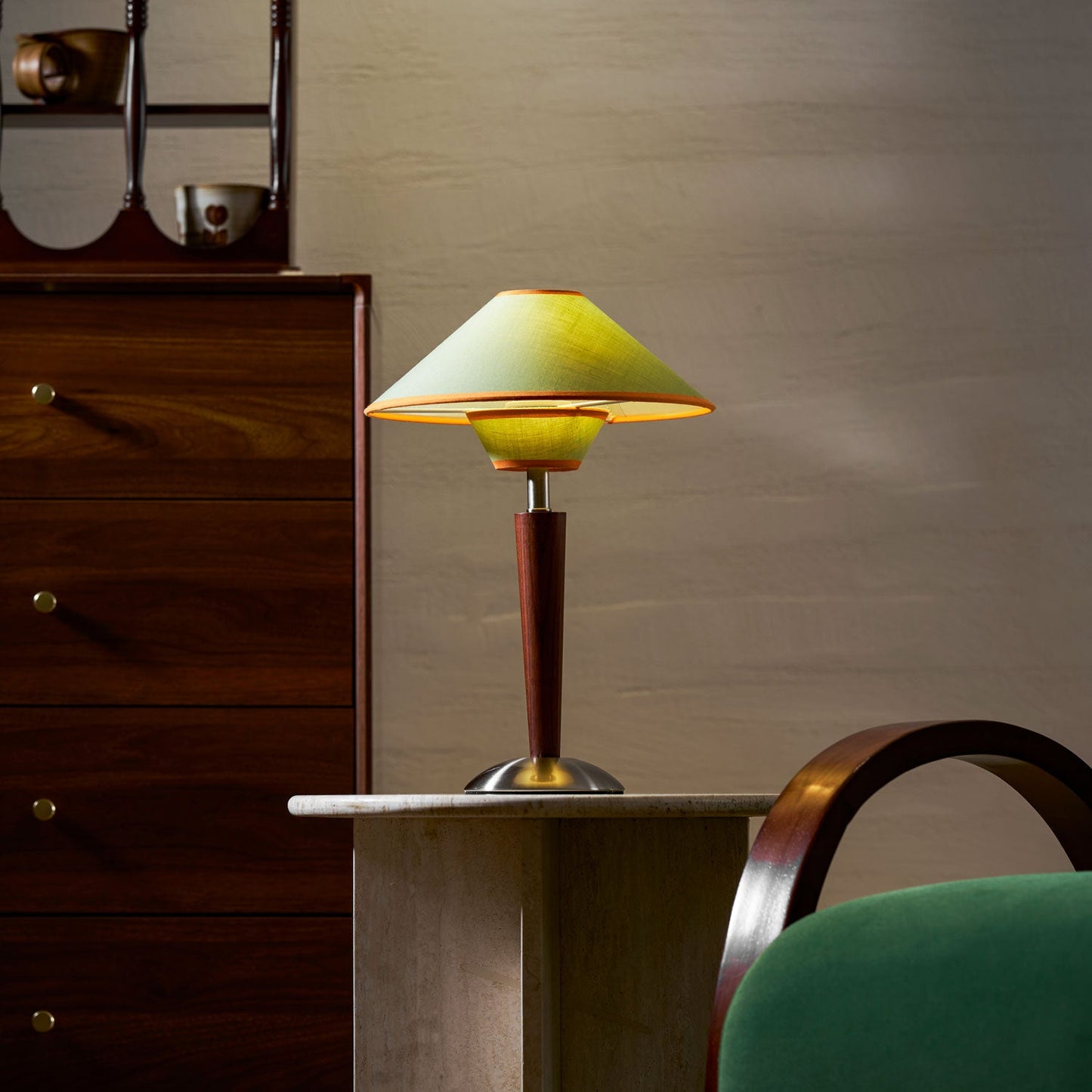 Carved Wood Table Lamp