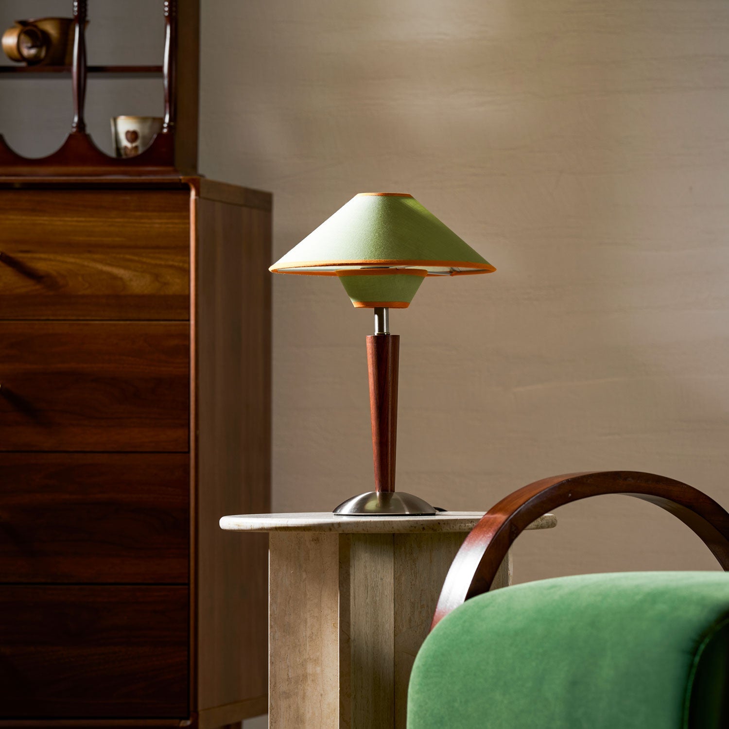 Carved Wood Table Lamp