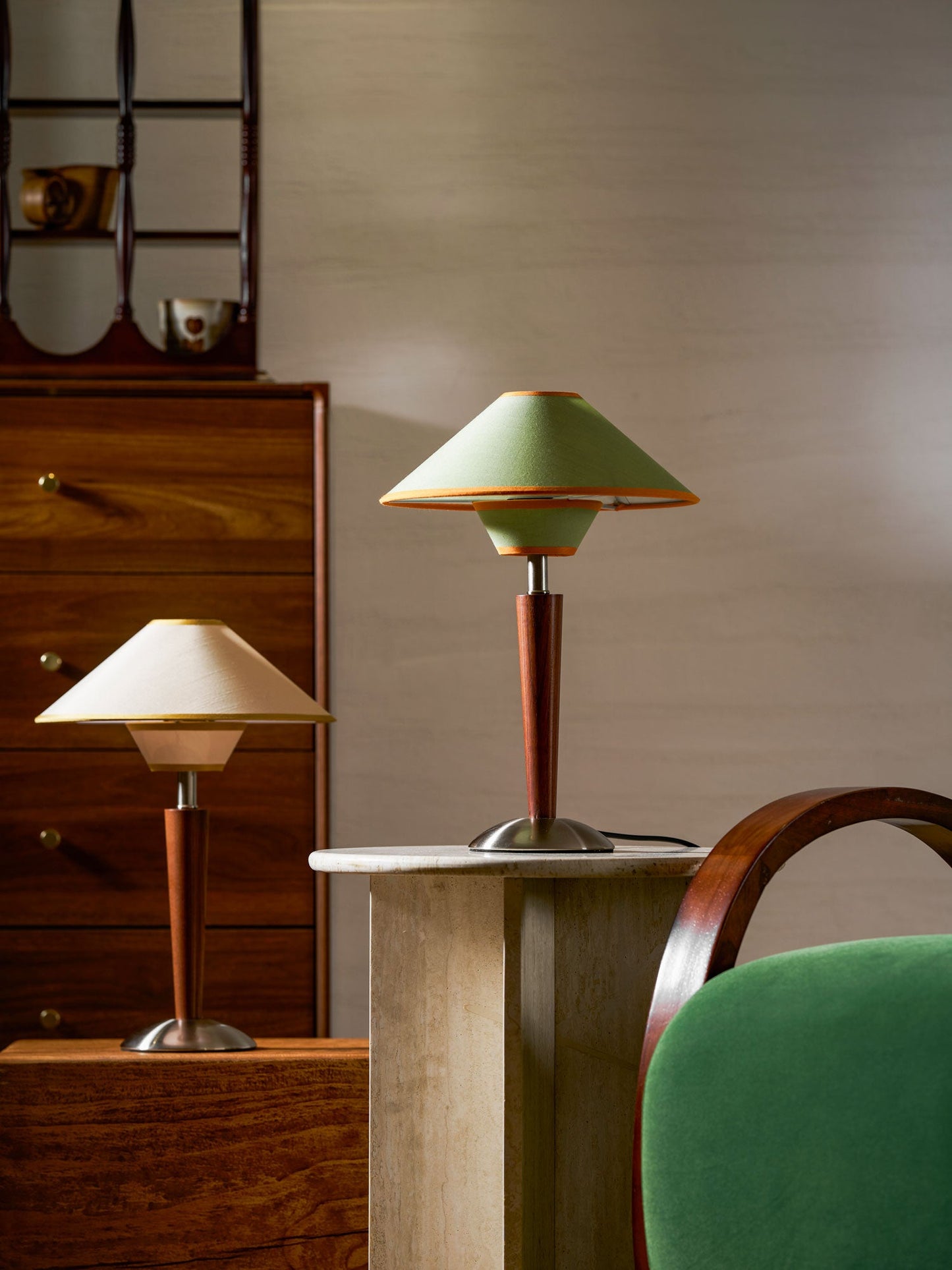 Carved Wood Table Lamp