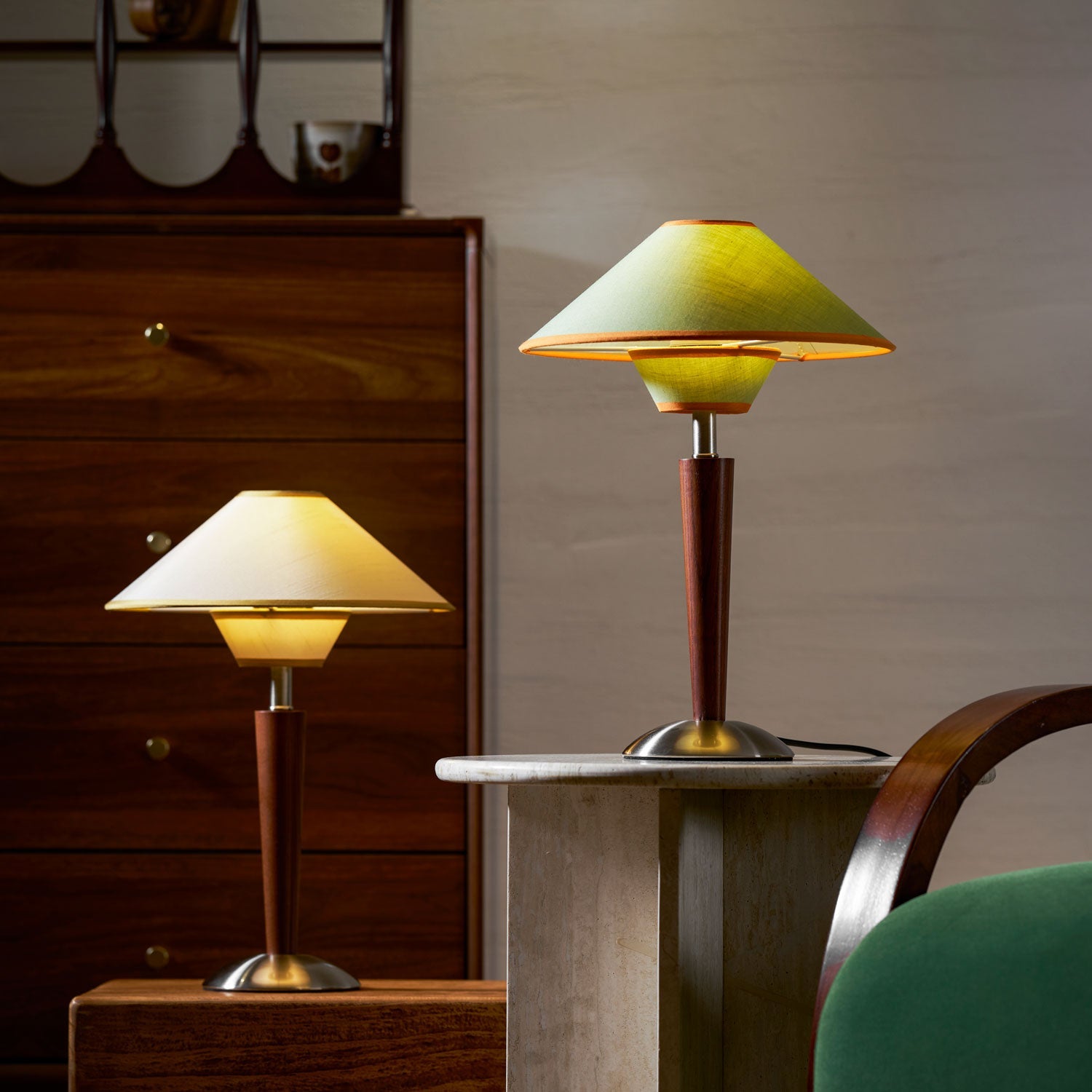 Carved Wood Table Lamp