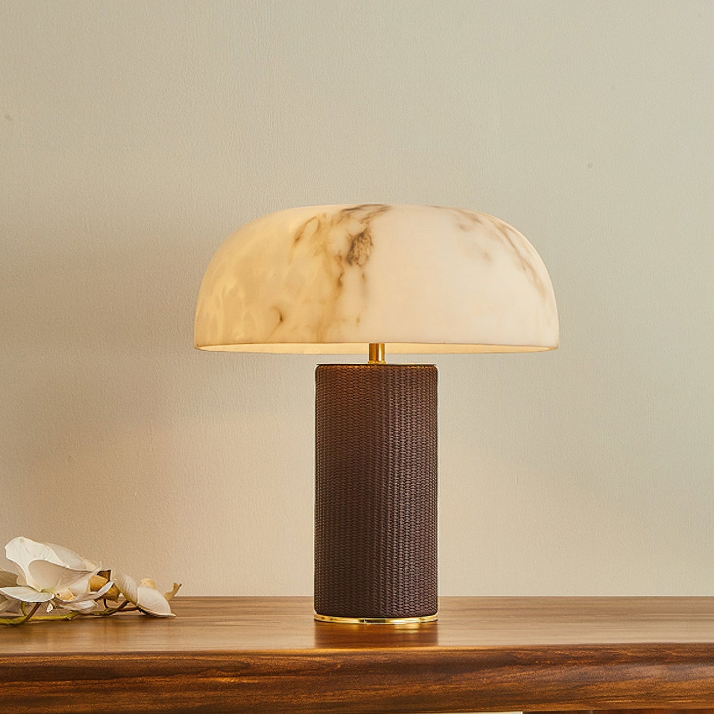 Woven Leather Table Lamp