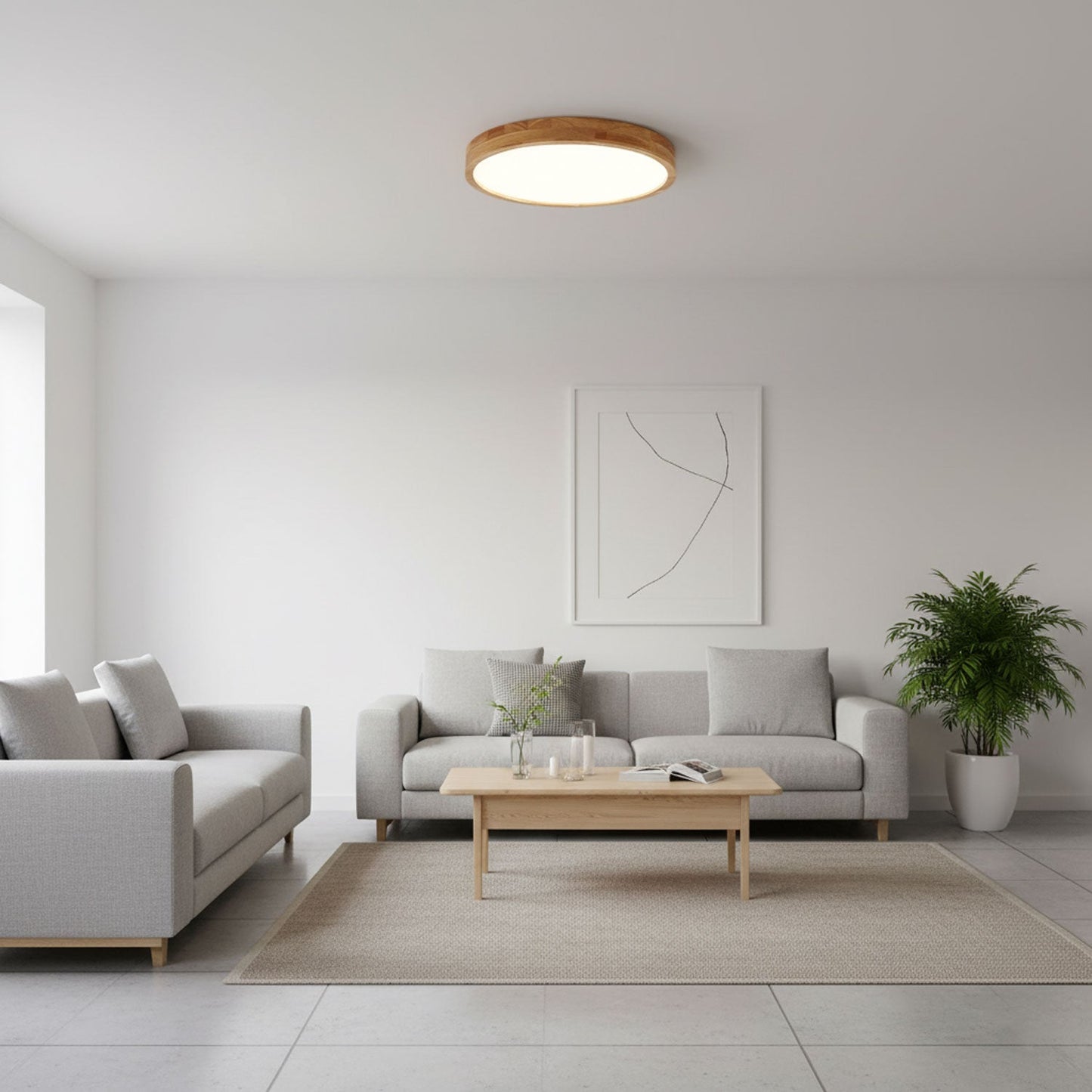 Sculpted Wood Ceiling Light