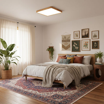 Sculpted Wood Ceiling Light