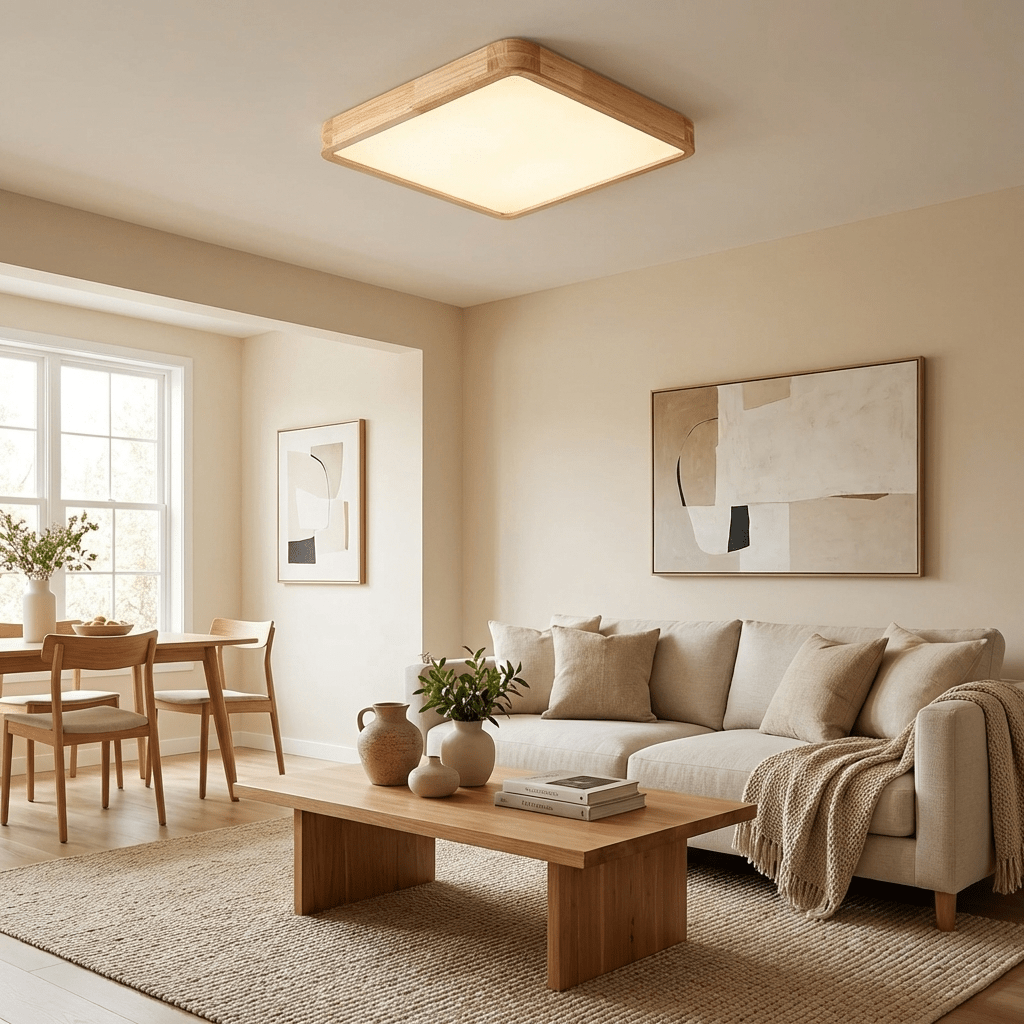 Sculpted Wood Ceiling Light