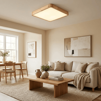 Sculpted Wood Ceiling Light