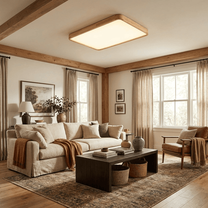 Sculpted Wood Ceiling Light