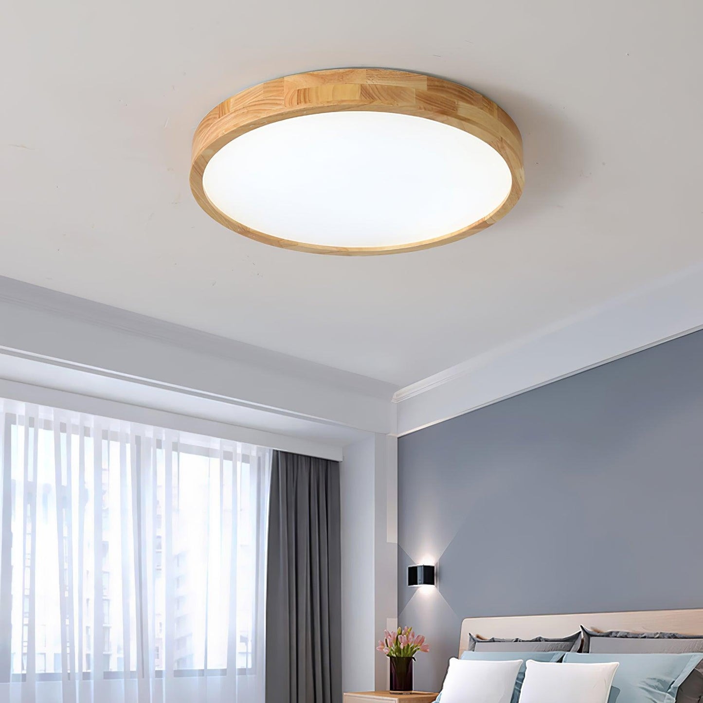 Sculpted Wood Ceiling Light