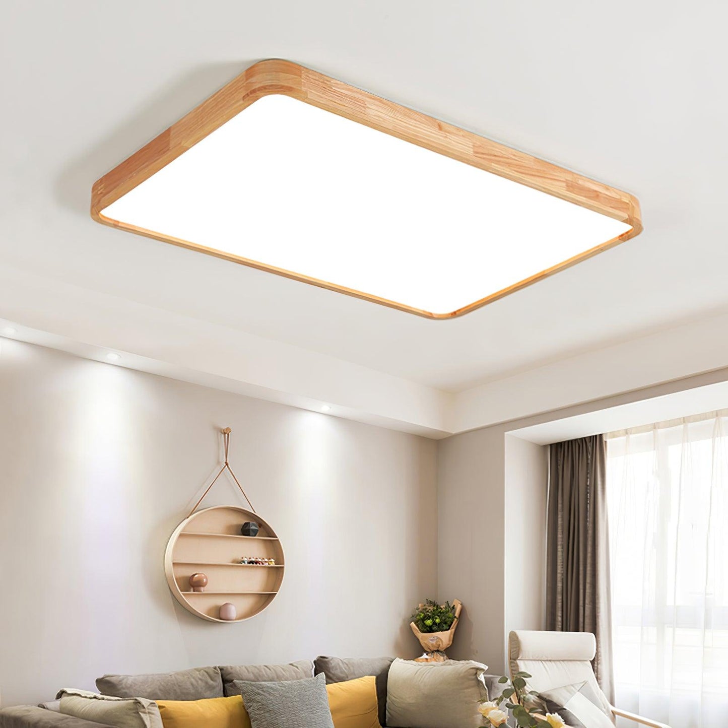 Sculpted Wood Ceiling Light