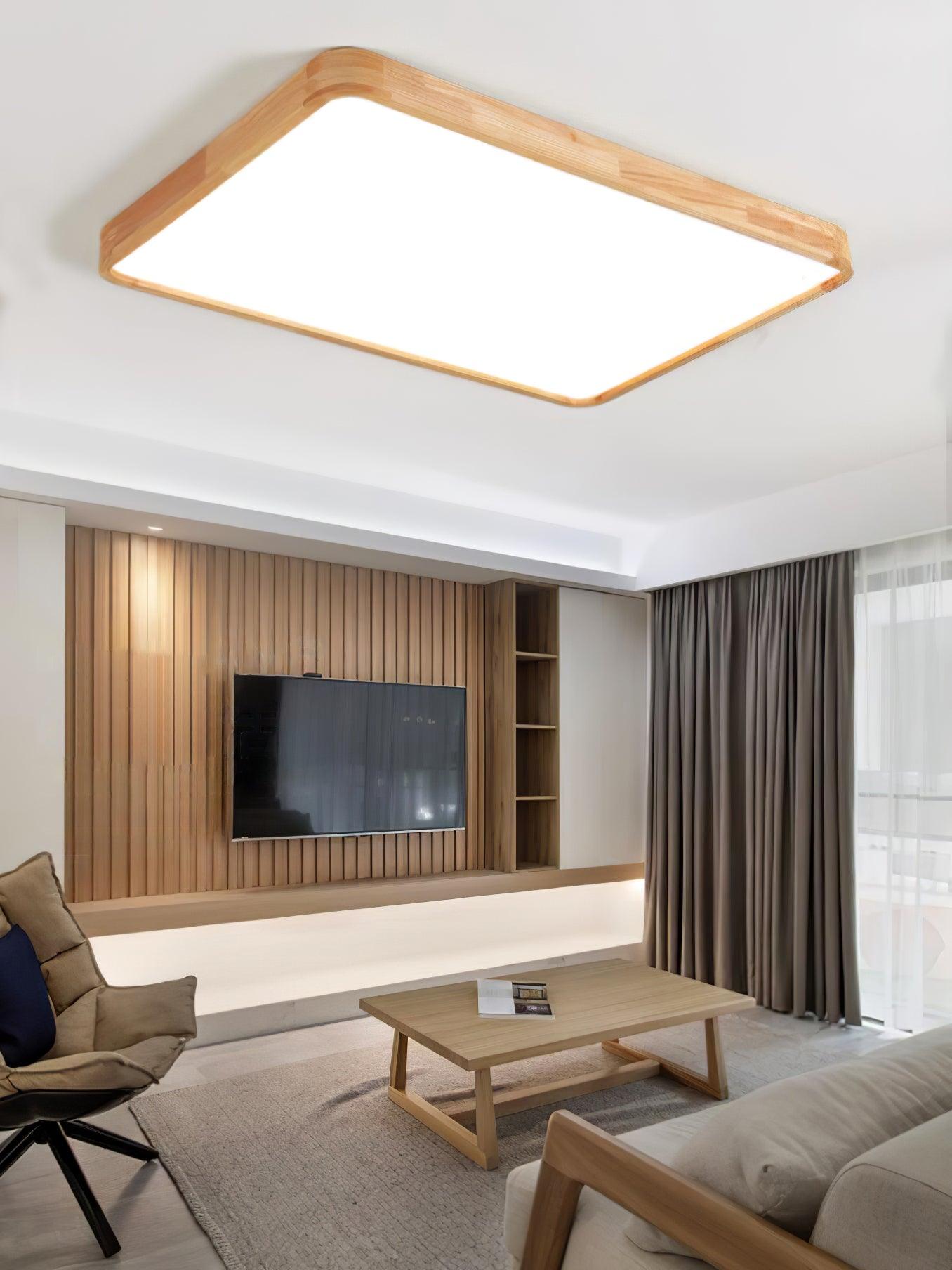 Sculpted Wood Ceiling Light