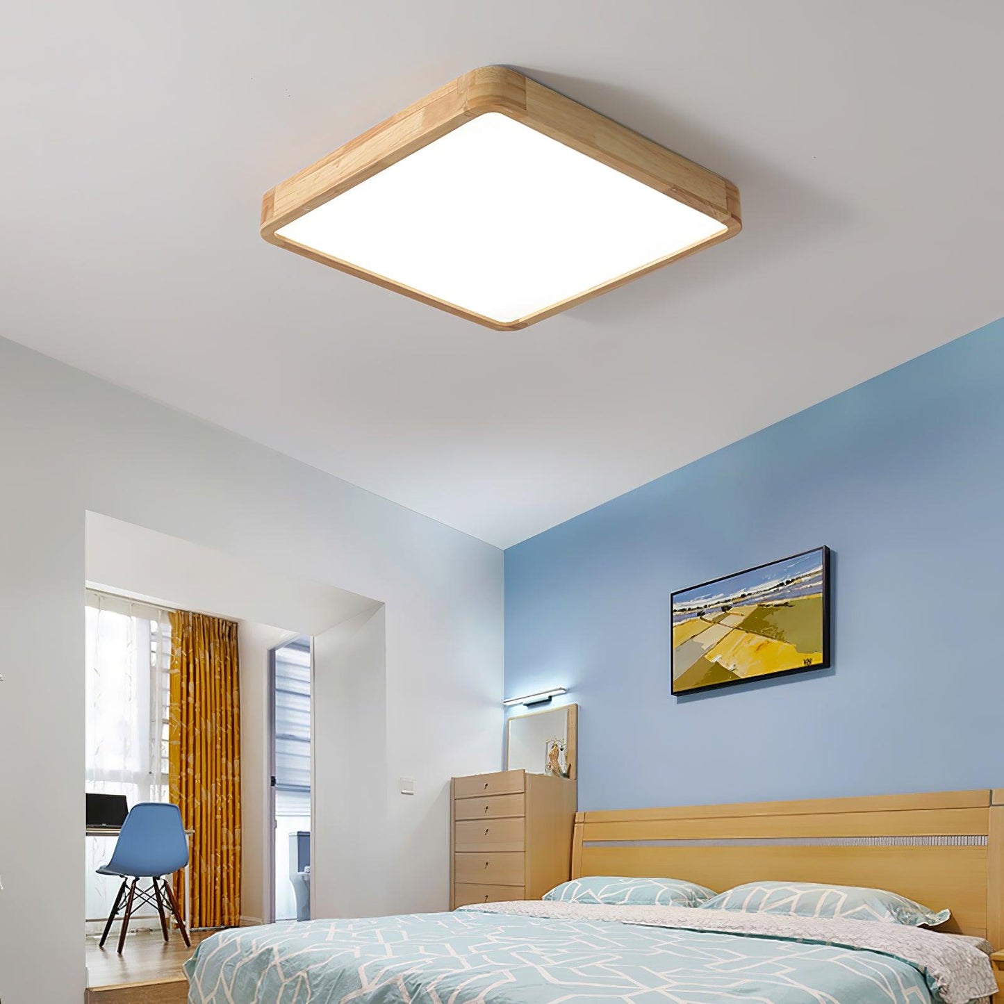 Sculpted Wood Ceiling Light