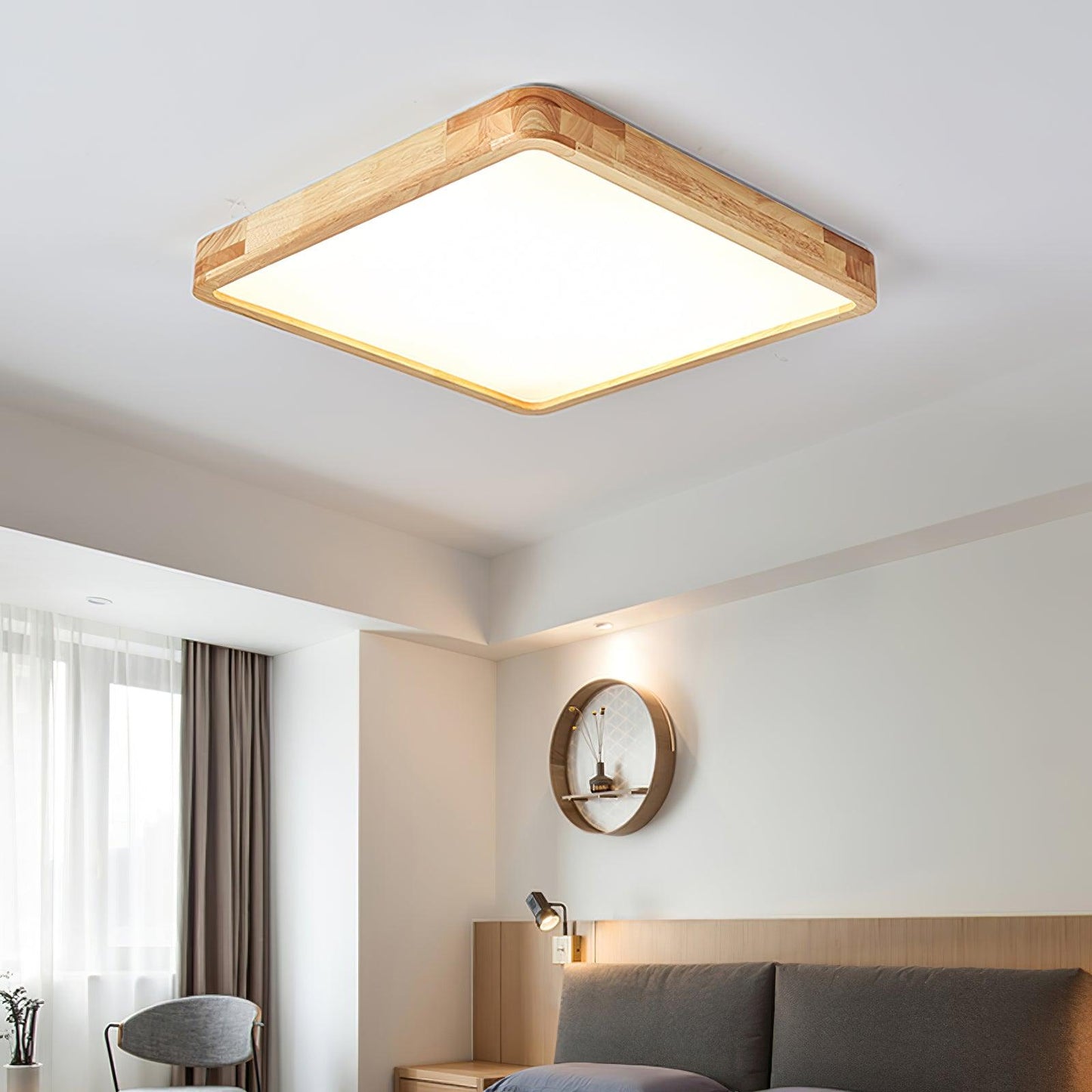 Sculpted Wood Ceiling Light