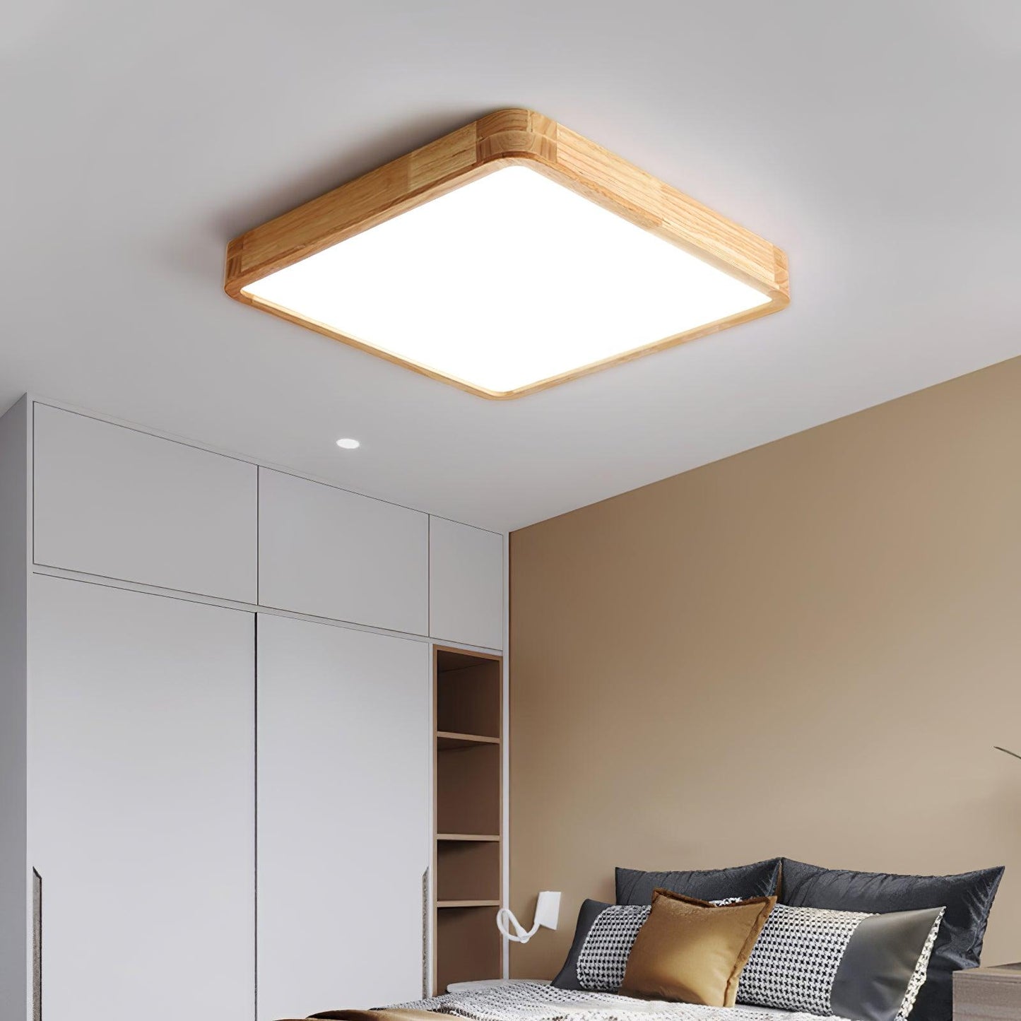 Sculpted Wood Ceiling Light