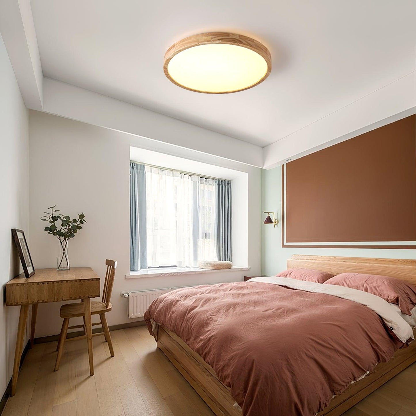 Sculpted Wood Ceiling Light
