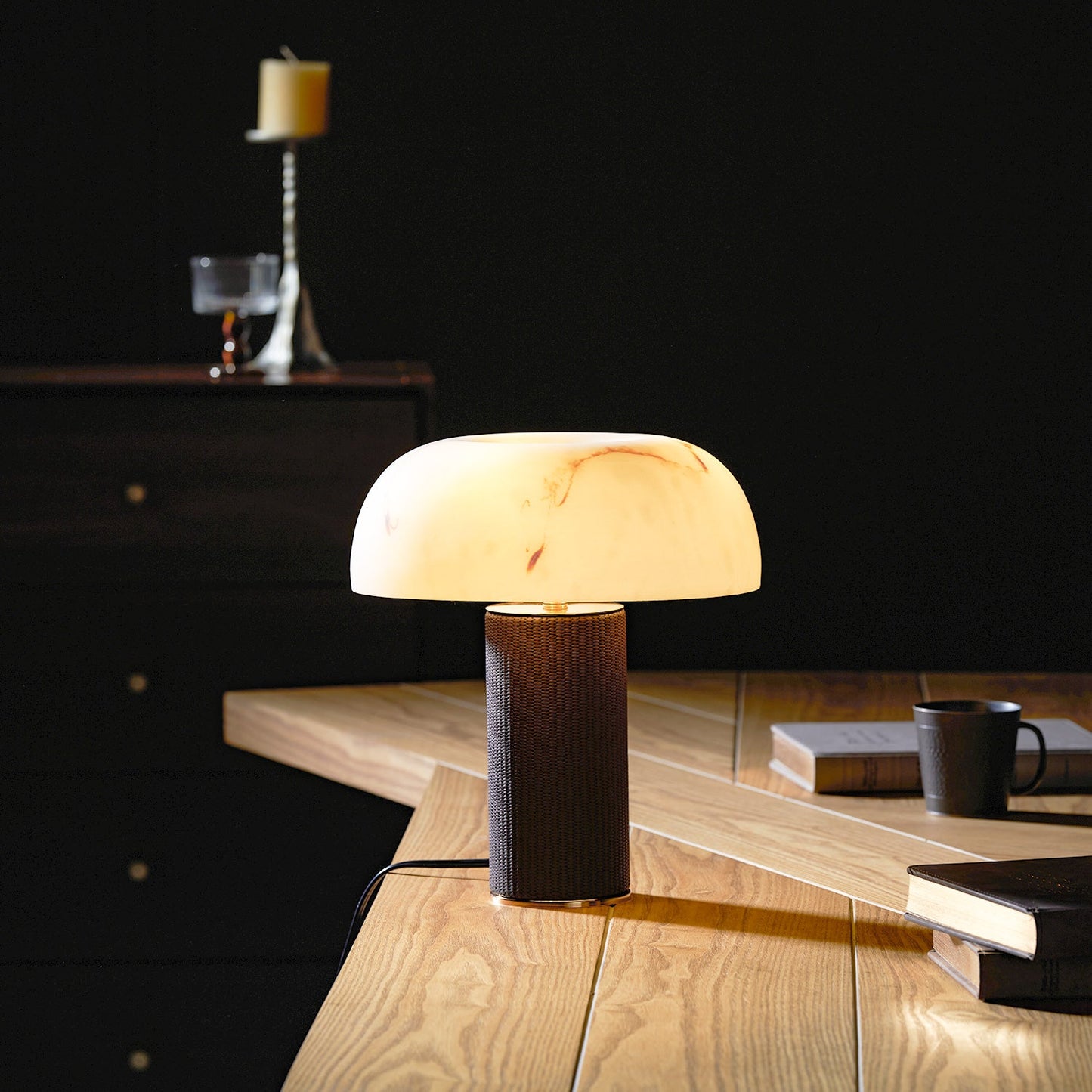 Woven Leather Table Lamp