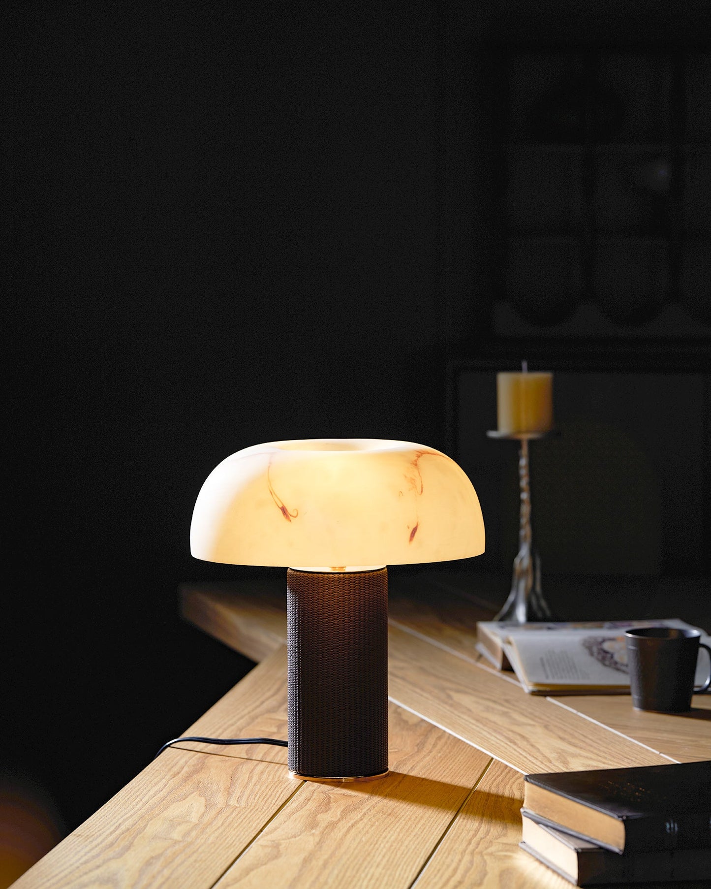 Woven Leather Table Lamp