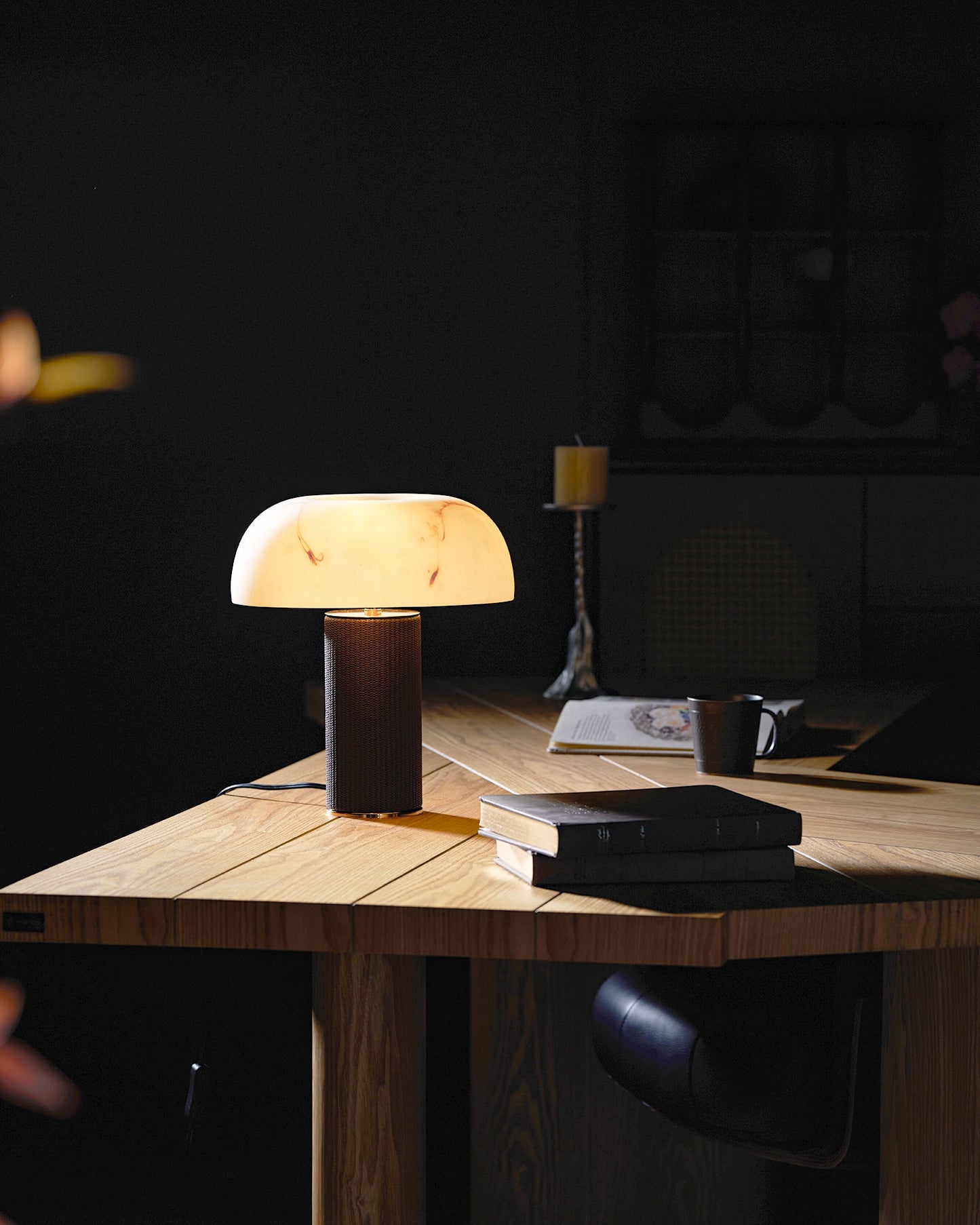 Woven Leather Table Lamp